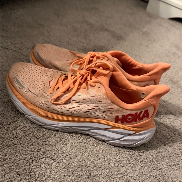 Hoka Shoes - Hoka Women's Peach and White Athletic Shoes